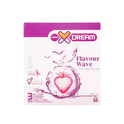 قیمت و خرید کاندوم میوه ای ایکس دریم XDream مدل Flavour Wave بسته 3 عددی